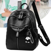 Leathe Woman New 2021 Quality Fashion High Backpack Youth