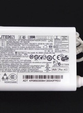 原装宏基liteon PA-1650-80白色电源配接器19V3.42A笔记本充电线