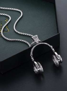 Xiao Zhans same necklace titanium steel mens hip hop head