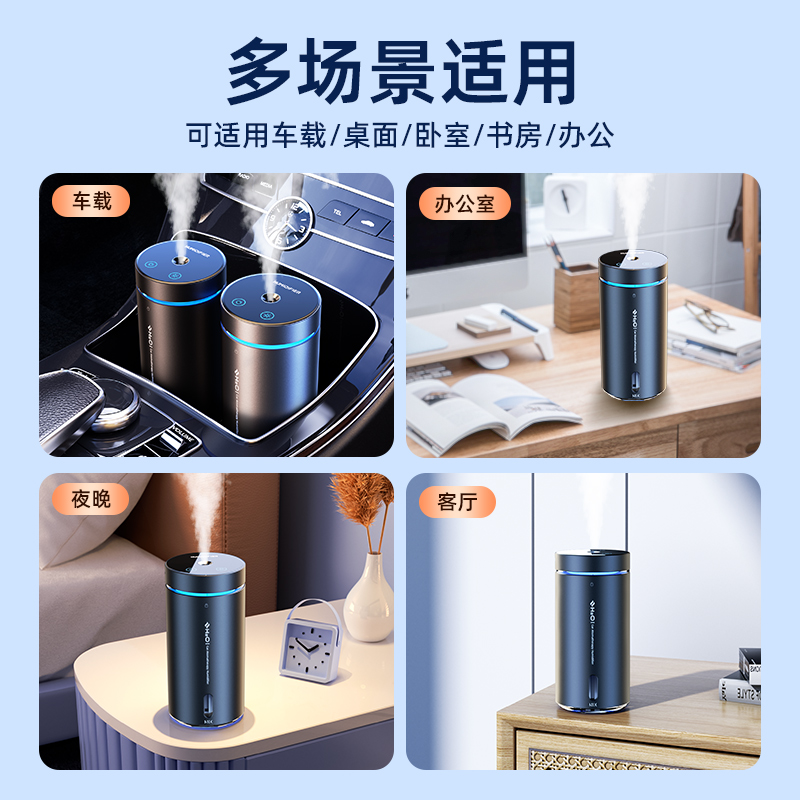 车载空气净化器汽车车内香薰机加湿器氛围灯新车用消除异味除甲醛