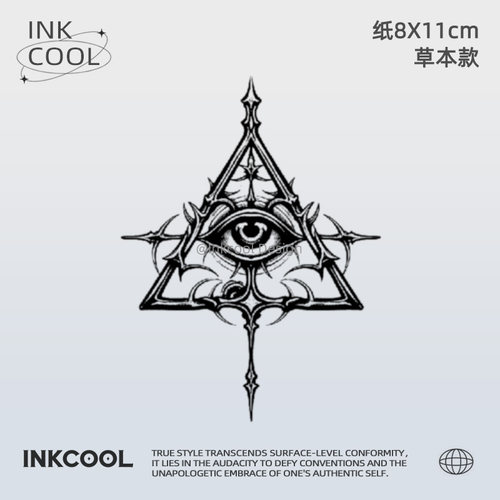 INKCOOL 三角秘眼纹身贴欧美防水持久个性节日草本纹身贴IK007