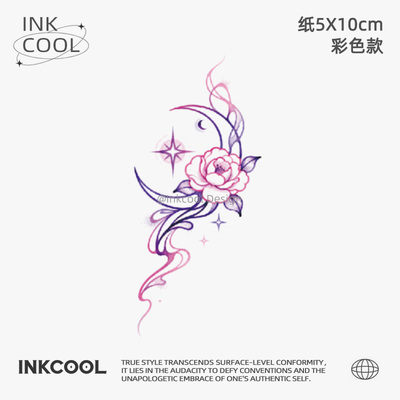 INKCOOL 月玫纹身贴欧美个性炫酷防水持久彩色纹身贴IC130