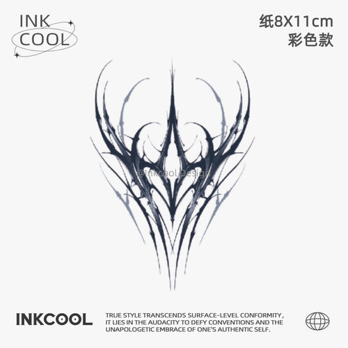 INKCOOL 羽焰纹身贴防水持久演唱会音乐节彩色纹身贴手臂腿IC047