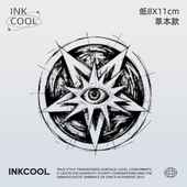 INKCOOL 防水持久草本暗黑纹身贴IK045 罗盘之眼纹身贴欧美个性