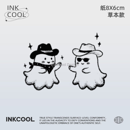 INKCOOL 俏皮鬼纹身贴原创萌趣俏皮防水持久植物草本纹身贴IK127
