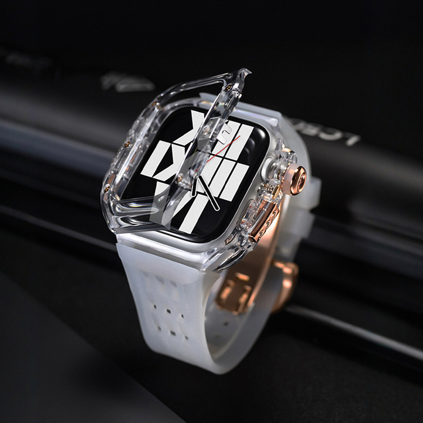 清歌适用苹果手表表带S11/S10一体式保护壳快拆改装理查德AppleWatch11/10透明表壳iWatch高级iWatchS9全包SE