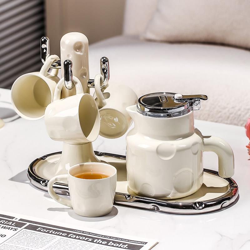 轻奢感茶壶结婚乔迁礼物杯子水壶陶瓷茶杯水杯茶具套组杯具高级感