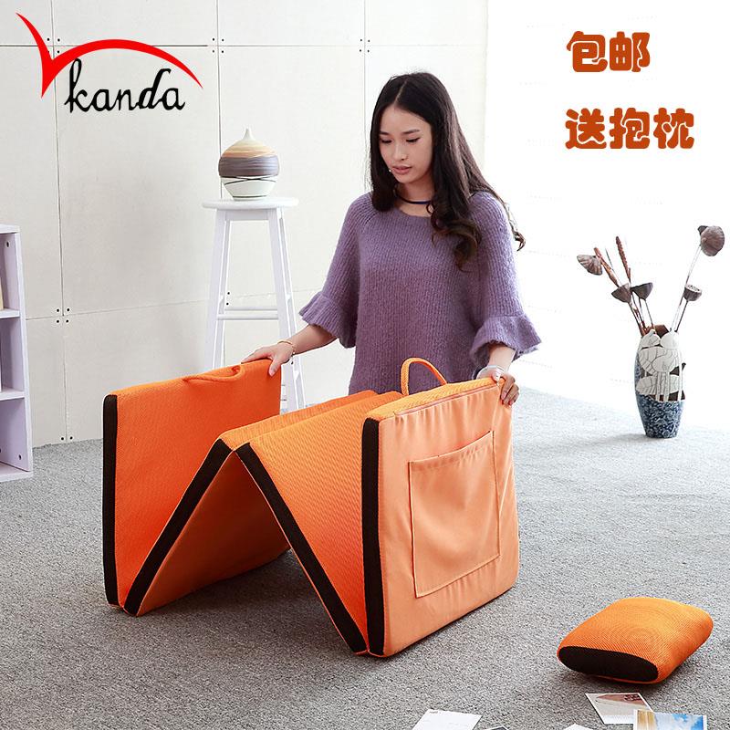 kanda学生午睡垫便携折叠床办公室露营瑜伽垫防潮可拆洗隐形海绵