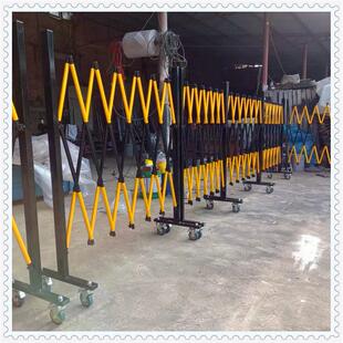 定制钢铁伸缩移动便携栅栏铁马施工阻挡隔离分流警示仓储车间围栏