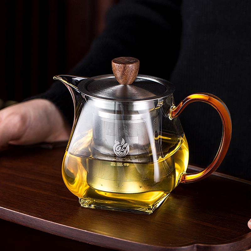 鑫凤祥玻璃泡茶壶耐高温煮茶壶红茶花茶小青柑茶具家用小茶壶单壶