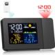 简约彩屏投影闹钟天气预报贪睡时钟室内外温度气象钟室外温度计