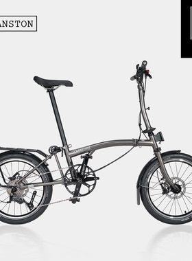 CRANSTON木炭灰D10碟刹三折叠自行车9速20寸成人超轻便携复古单车