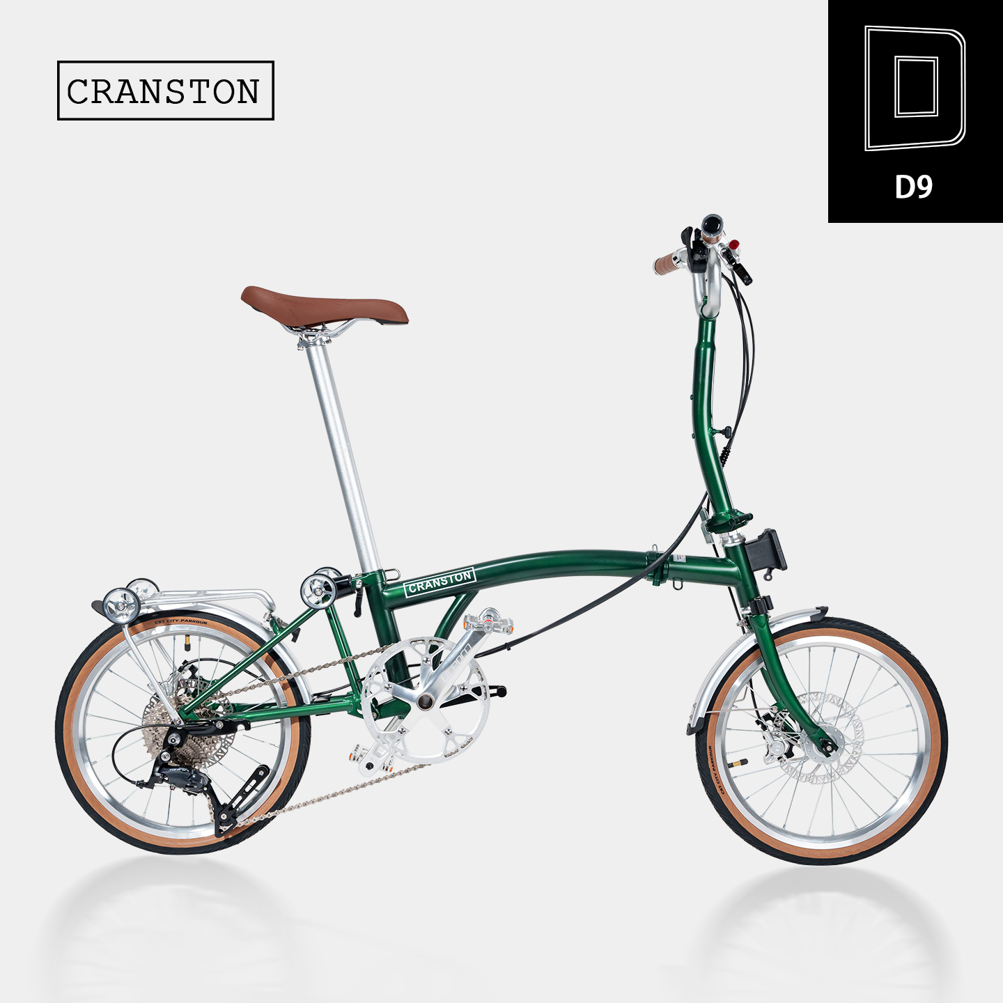 CRANSTON邮政绿碟刹三折叠自行车