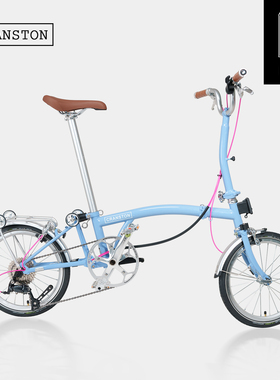 CRANSTON R9 Max 北冰蓝 M把/S把9速16寸复古轻便小布折叠自行车