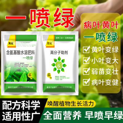 黄叶一喷绿氨基酸叶面肥果树蔬菜花卉黄叶植物中微量元素水溶肥料
