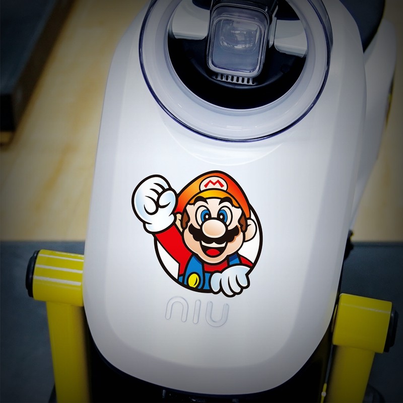 小牛磁吸板电动车卡通马里奥防水贴纸u2/f2/uqi/u1/g2/b0/N1s配件