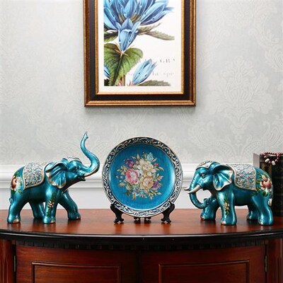 好货Cairy elephant owrnaments a pair L living room wine cabi