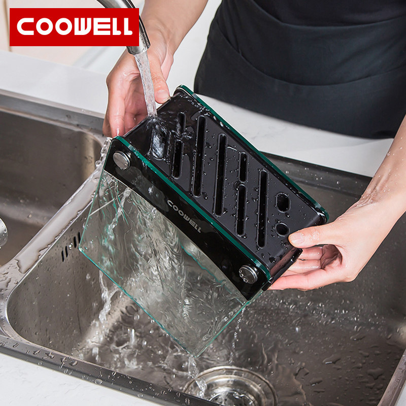 好货coowell厨房刀架单个菜刀具收纳置物架刀座厨房用品多功能筷图片