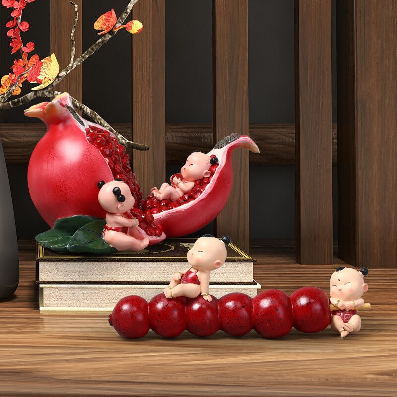 多子多福摆件客厅家居装饰饭厅酒柜玄关工艺礼品摆饰新婚礼物1875