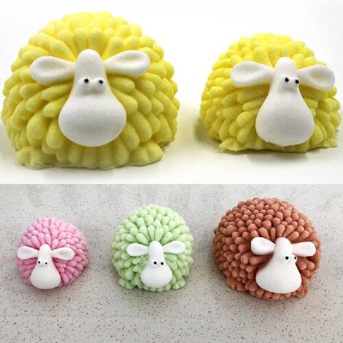好货Cute 3D Sheep Silicone Mold Soap Candle Fondant Cake Mak