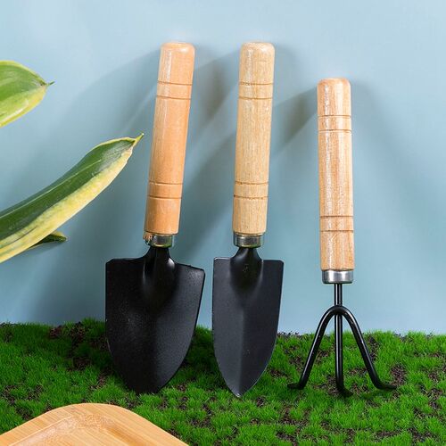 好货家用种花小铲子园艺工具三件套绿植多肉松土铁铲铁铁锹盆栽花