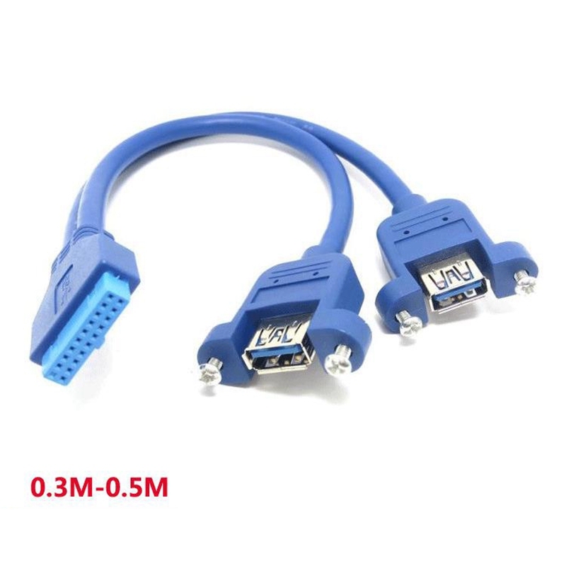 USB3.0 20Pin Cable Extension Cable Dual Mother with Ear Exte