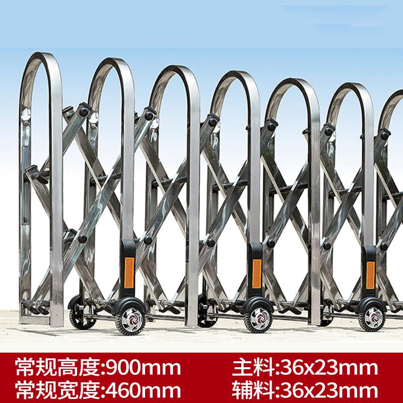 不锈钢伸缩门手动推拉 高速路障围栏 移动式临时护栏 工厂适用