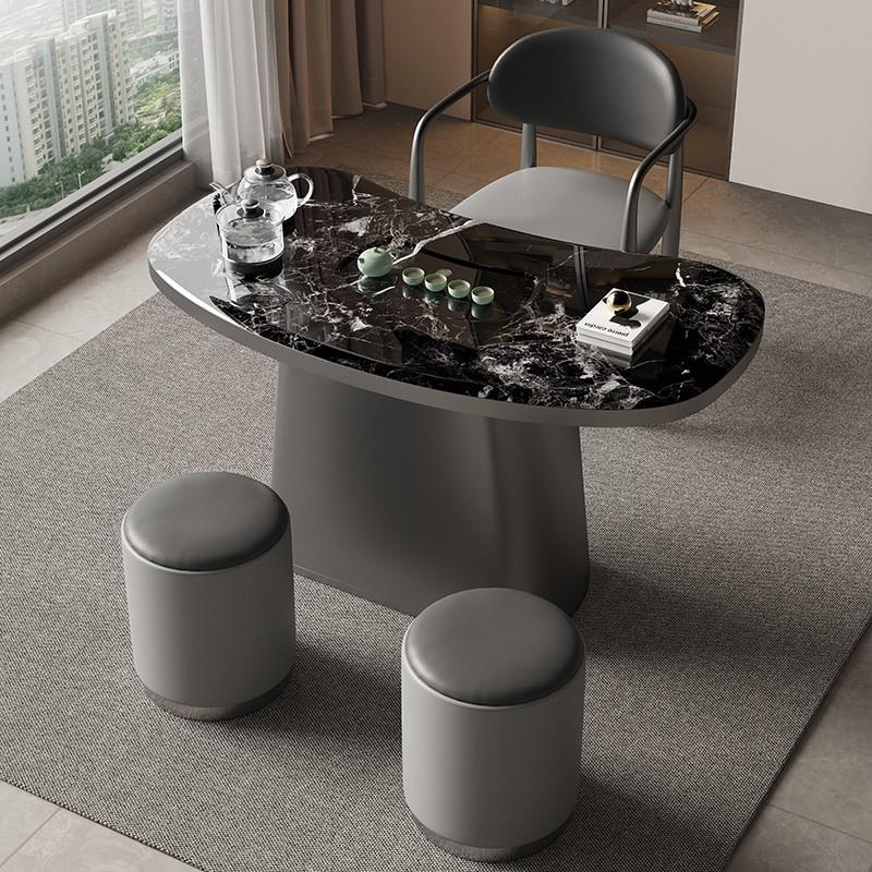 阳台茶桌椅组合小户型岩板轻奢茶台桌简约烧水壶一体家用泡茶桌子