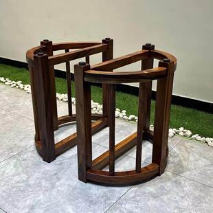奥坎巴花实木大板桌脚家用原木桌子腿三脚支架茶桌茶台脚架书桌腿