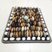 天然鹅卵石足部按摩按摩板穴位垫包玉华石垫免费送货公园鹅卵石路