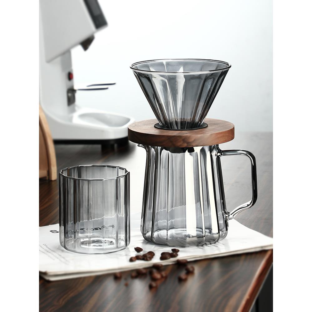 家用手冲咖啡壶套装玻璃咖啡分享壶v60过滤杯滴漏过滤器冲泡壶器