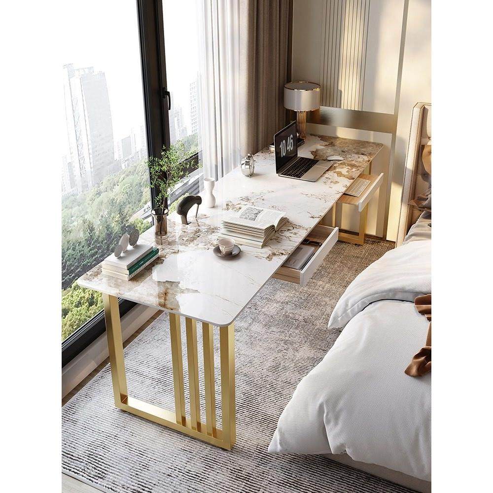 岩板双人长条桌子简约现代书桌宽阳台卧室床尾桌工作台办公电脑桌,住宅家具,书桌,淘宝优惠券,粉丝福利购,淘宝优惠卷