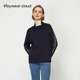 通勤百搭女款 Keywearcloud奇威秋冬新款 拼色分割拼接长袖 上衣卫衣