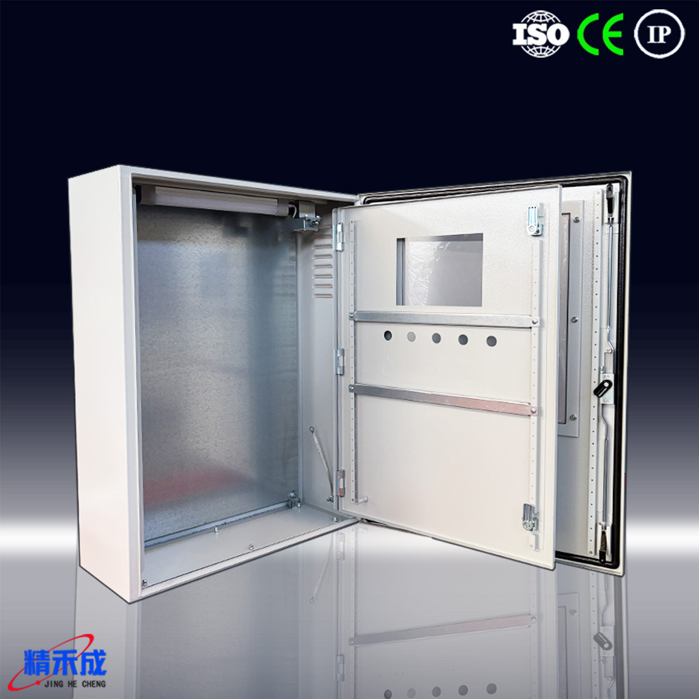 精禾成HME系列户外竖箱基业箱仿威图控制箱内外门带视窗可视箱S
