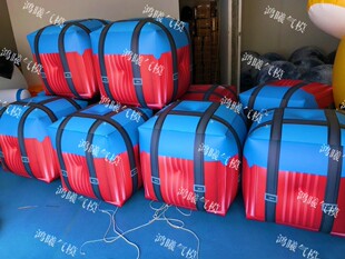 PVC闭气升空方块正方形气球 充气方盒子魔方气模空飘透明悬挂道具