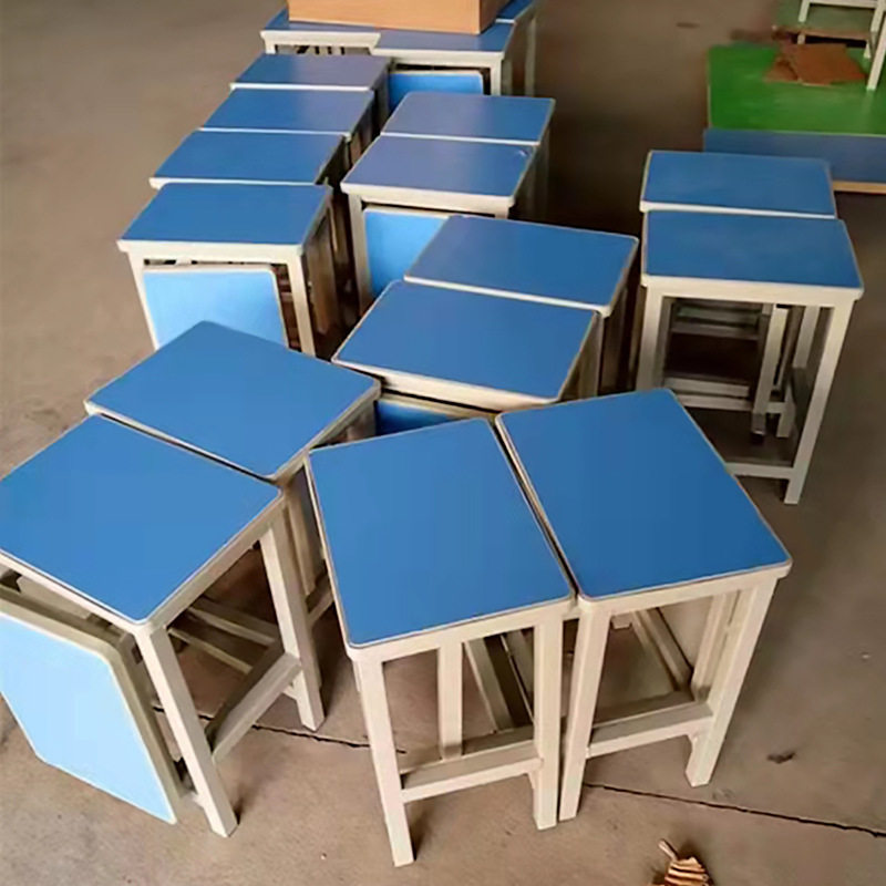 学校学生方凳车间工厂流水线防静电工业工作凳钢木快餐铁凳子