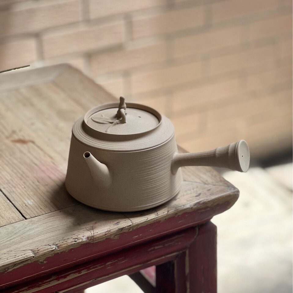 原矿麦饭石砂铫壶陶壶手工薄胎煮茶壶家用烧水壶潮州跳盖砂铫壶