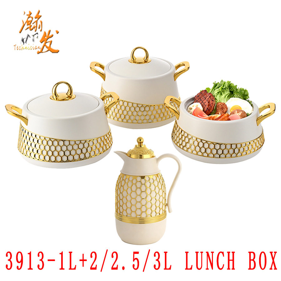 8PCS 出口不锈钢保温锅饭盒2L 2.5L 3L 保温桶咖啡壶 food warmer