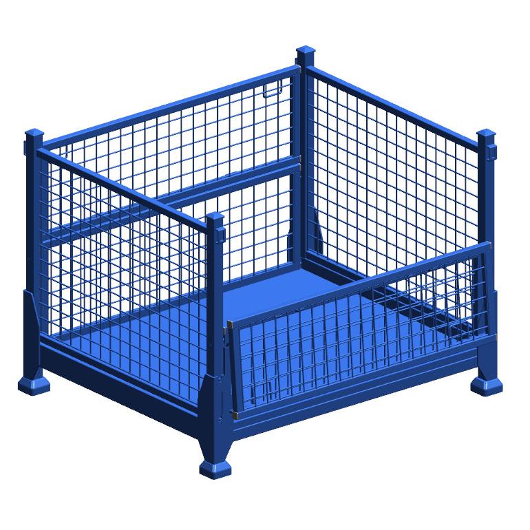 可折叠可堆垛金属周转箱网框铁箱铁框网格料箱物流框物料框折叠箱