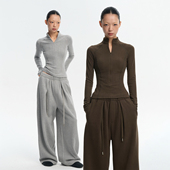 LIBERTY 25AW 小众设计感双面抓绒立领修身 LINY 打底衫 上衣女T恤