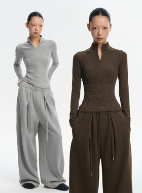 LINY LIBERTY 25AW 小众设计感双面抓绒立领修身打底衫上衣女T恤