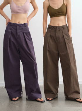 LINY LIBERTY 25AW 复古设计感直筒宽松慵懒休闲裤女工装阔腿长裤