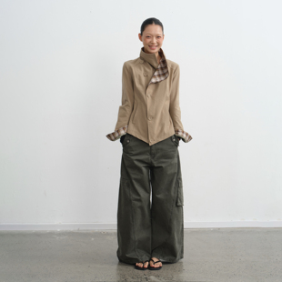 LINY LIBERTY 25AW 100%棉复古风短款夹克女秋冬宽松风衣外套上衣