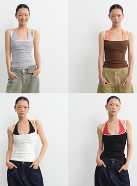 LINY LIBERTY 25S 纯色吊带背心女夏外穿新款修身显瘦无袖上衣T恤