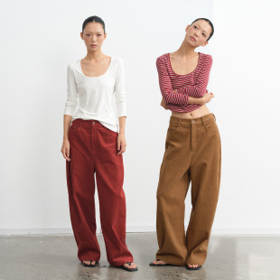 女秋冬直筒休闲宽松长裤 LINY 100%棉复古灯芯绒裤 25AW LIBERTY