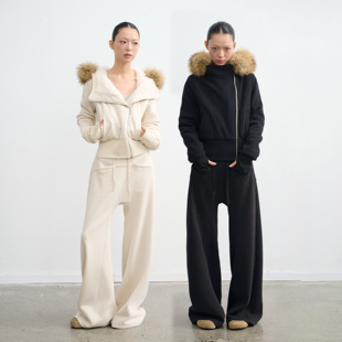 设计感双拉链连帽卫衣短外套女宽松加厚上衣 25AW LINY LIBERTY