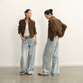 LINY 宽松拉链外套上衣 100%棉复古灯芯绒夹克女短款 LIBERTY 25AW