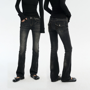 女秋冬微喇长裤 LINY 复古合体剪裁重工水洗牛仔裤 25AW LIBERTY