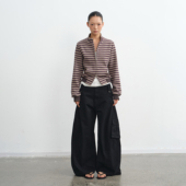 LINY 卫衣女立领宽松拉链外套 复古设计感条纹短款 LIBERTY 25AW