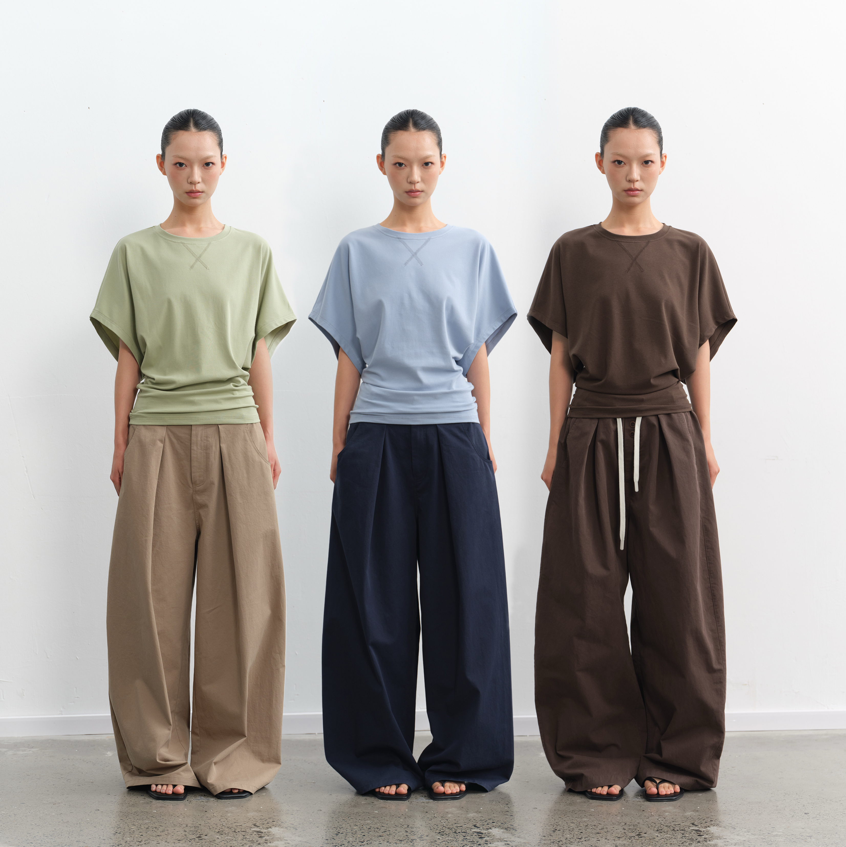 极简风宽松落肩短袖T恤女上衣